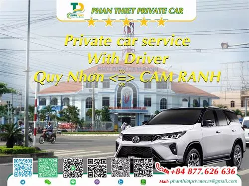 Car rental Quy Nhon <=> Cam Ranh (private car with driver)